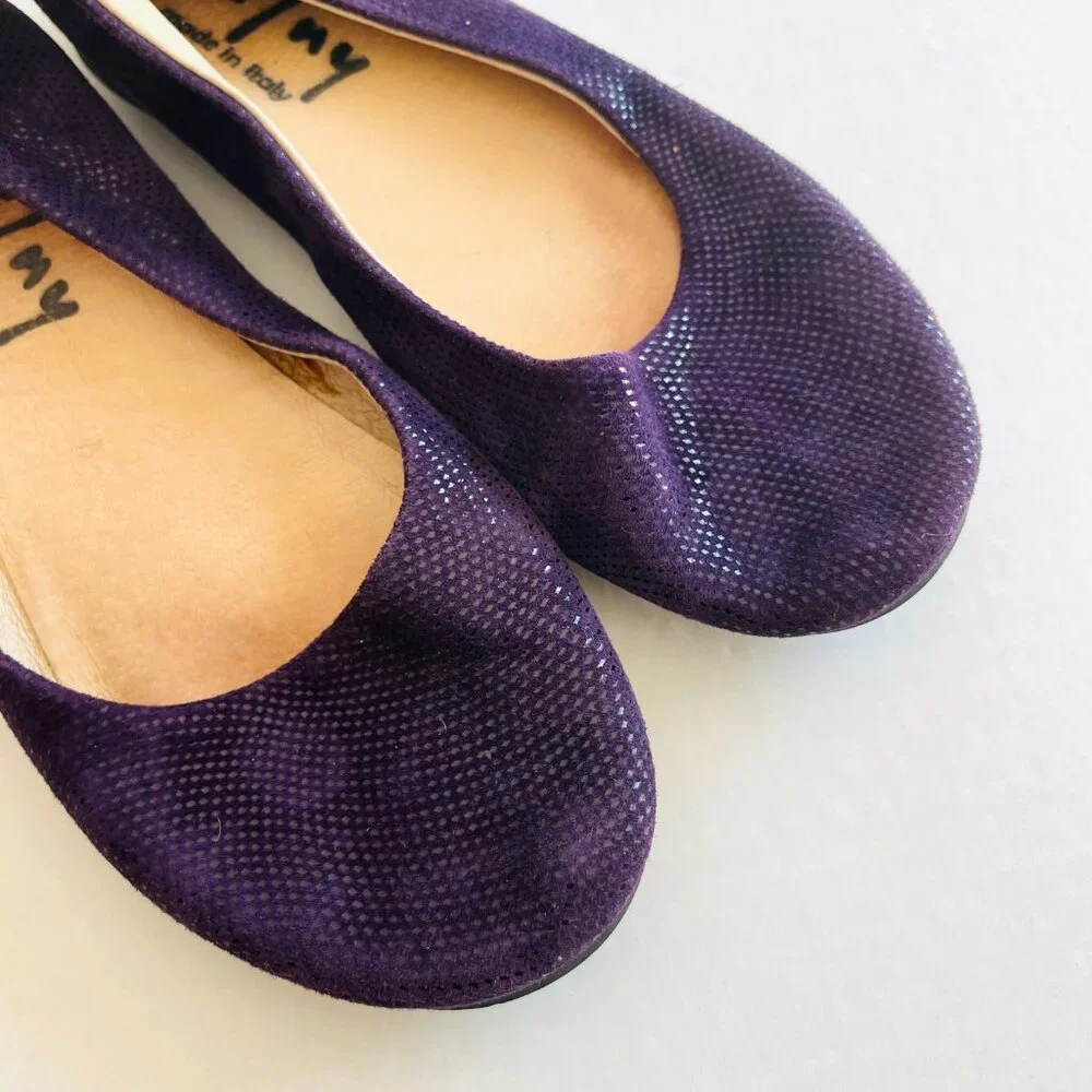 French Sole FS/NY Sz 38 Purple Suede Leather Slip-on Wedge Heel Shoes Flats‎ - Picture 4 of 8